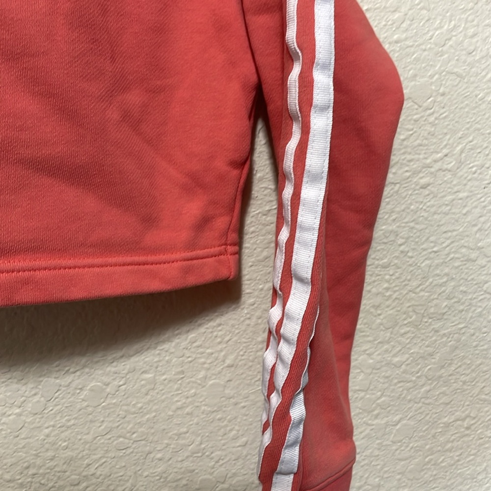 Adidas Orange Cropped Hooded Sweatshirt. Very Good Condition. Size XS. - Picture 5 of 8